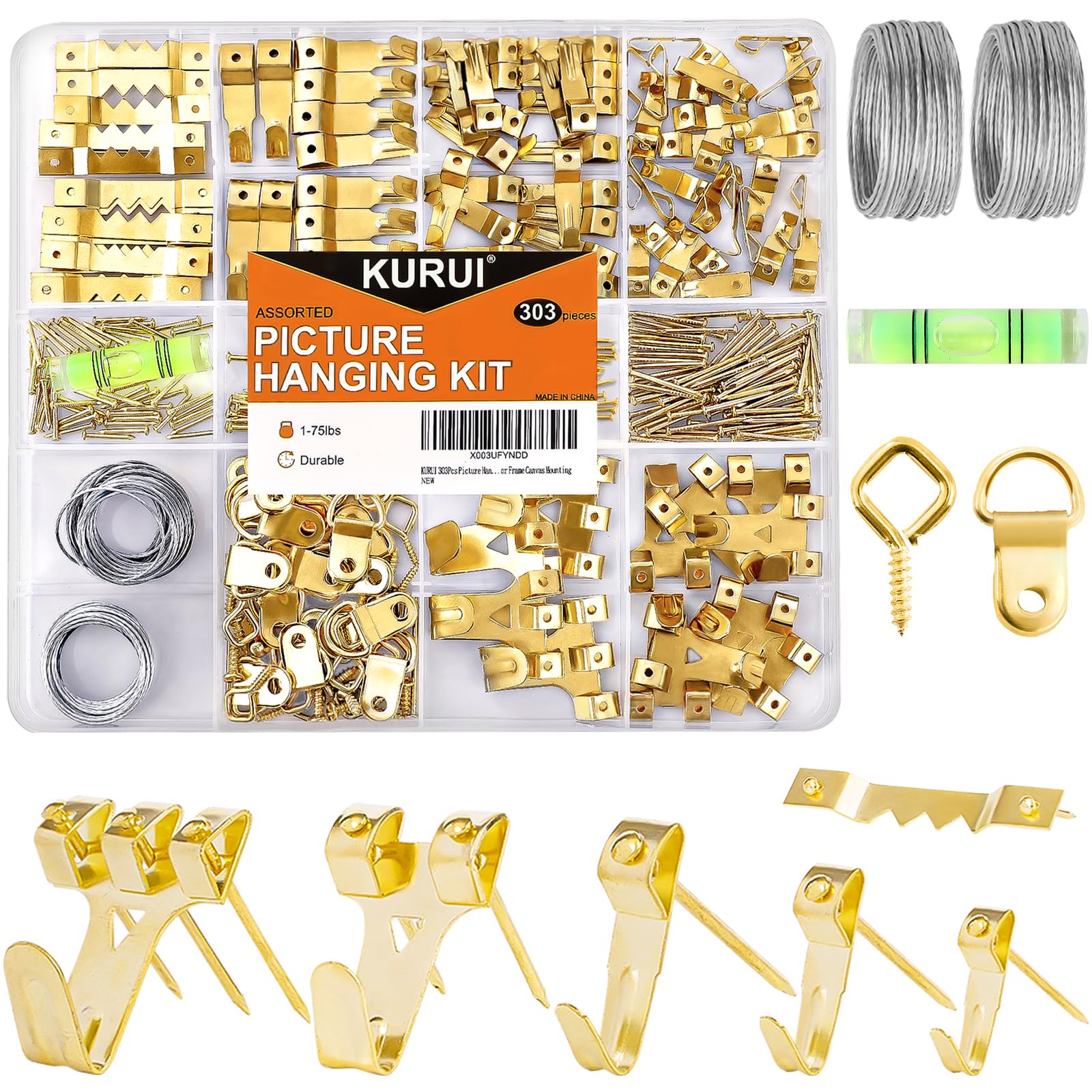Heavy-Duty Sawtooth Picture Hangers Set - 303Pcs