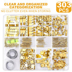 Heavy-Duty Sawtooth Picture Hangers Set - 303Pcs