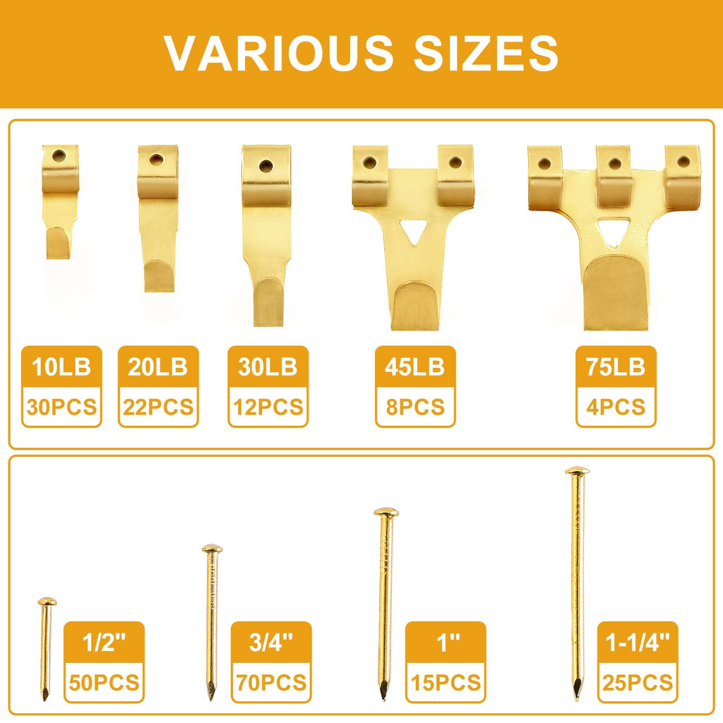 Heavy-Duty Sawtooth Picture Hangers Set - 303Pcs